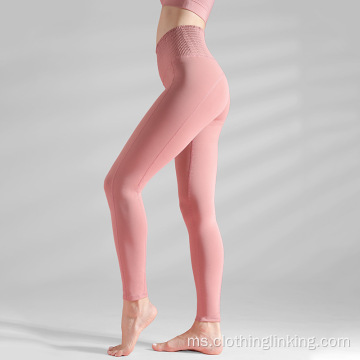 Legging yoga senaman pinggang tinggi elastik